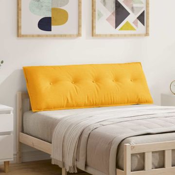 Cuscino per Schiena Giallo Chiaro 140 x 50 cm Tessuto in Cords