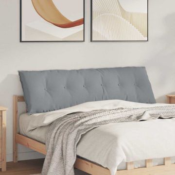 Cuscino per Schiena Grigio chiaro 160 x 19 x 50 cm Tessuto