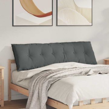 Cuscino per Schiena Grigio scuro 160 x 19 x 50 cm Tessuto