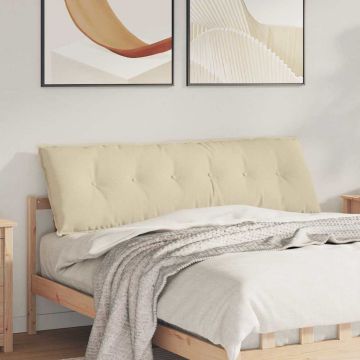 Cuscino per Schiena Crema 160 x 19 x 50 cm Tessuto