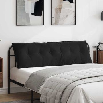 Cuscino per Schiena Nero 160 x 50 cm Tessuto in Cords