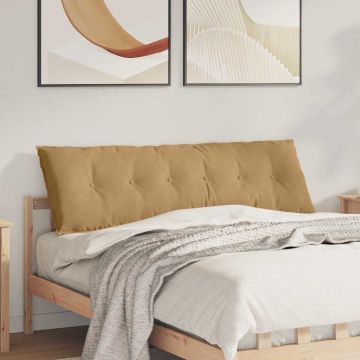 Cuscino per Schiena Marrone 160 x 50 cm Tessuto in Cords