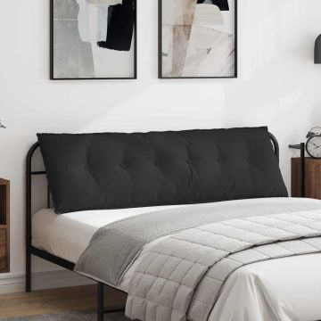 Cuscino per Schiena Nero 160 x 50 cm Tessuto in Microfibra