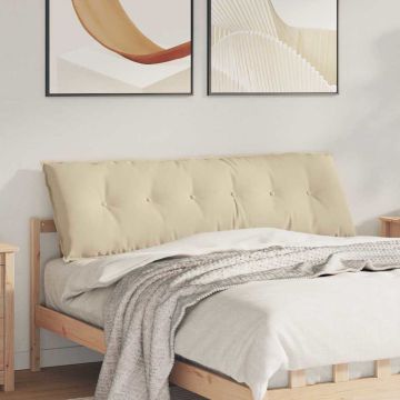 Cuscino per Schiena Crema 160 x 50 cm Tessuto in Microfibra