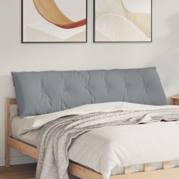 Cuscino per Schiena Grigio chiaro 180 x 19 x 50 cm Tessuto
