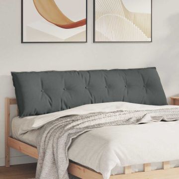 Cuscino per Schiena Grigio scuro 180 x 19 x 50 cm Tessuto