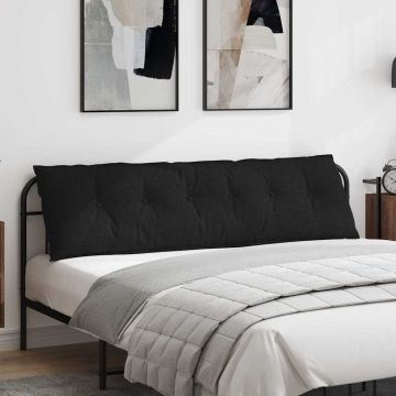 Cuscino per Schiena Nero 180 x 19 x 50 cm Tessuto