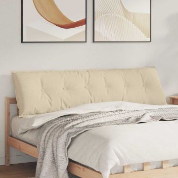 Cuscino per Schiena Crema 180 x 19 x 50 cm Tessuto