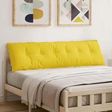 Cuscino per Schiena Giallo Chiaro 180 x 19 x 50 cm Tessuto