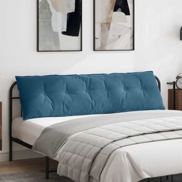 Cuscino per Schiena Blu 180 x 50 cm Tessuto in Cords