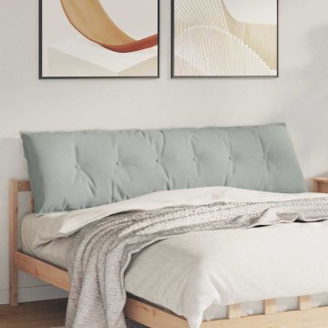 Cuscino per Schiena Grigio Chiaro 180 x 50 cm Tessuto in Cords