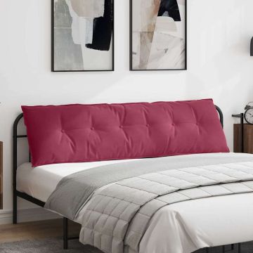 Cuscino per Schiena Rosso Vino 180 x 50 cm Tessuto in Cords