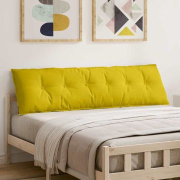 Cuscino per Schiena Giallo 180 x 50 cm Tessuto in Cords