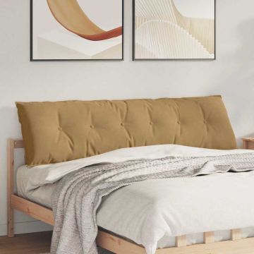 Cuscino per Schiena Marrone 180 x 50 cm Tessuto in Cords