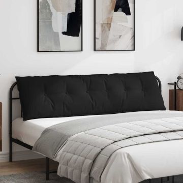 Cuscino per Schiena Nero 180 x 50 cm Tessuto in Microfibra