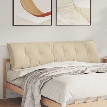 Cuscino per Schiena Crema 180 x 50 cm Tessuto in Microfibra