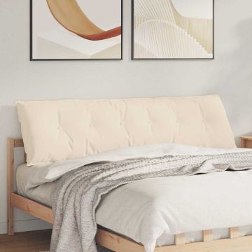 Cuscino per Schiena Beige 180 x 50 cm Tessuto in Microfibra