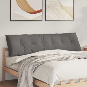 Cuscino per Schiena Grigio Chiaro 180 x 50 cm Tessuto in Cords