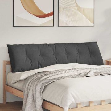 Cuscino per Schiena Grigio Scuro 180 x 50 cm Tessuto in Cords