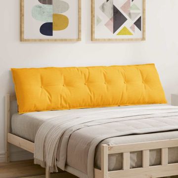 Cuscino per Schiena Giallo Chiaro 180 x 50 cm Tessuto in Cords