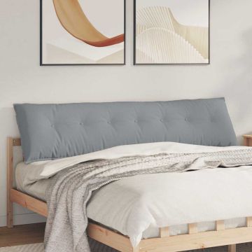 Cuscino per Schiena Grigio chiaro 200 x 19 x 50 cm Tessuto