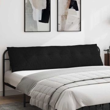 Cuscino per Schiena Nero 200 x 19 x 50 cm Tessuto