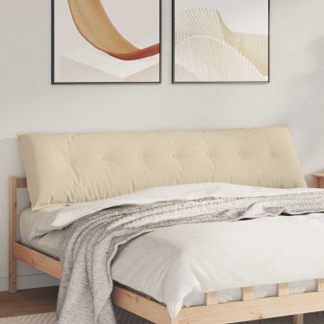 Cuscino per Schiena Crema 200 x 19 x 50 cm Tessuto