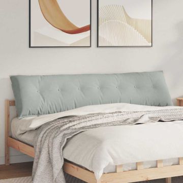 Cuscino per Schiena Grigio Chiaro 200 x 50 cm Tessuto in Cords