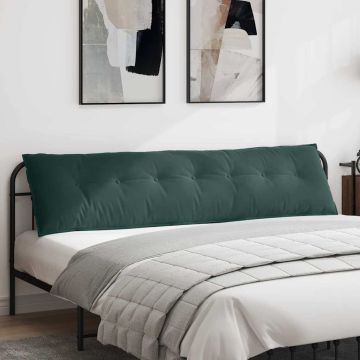 Cuscino per Schiena Verde Scuro 200 x 50 cm Tessuto in Cords