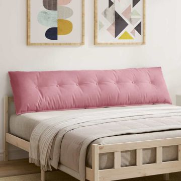 Cuscino per Schiena Rosa 200 x 50 cm Tessuto in Cords