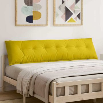 Cuscino per Schiena Giallo 200 x 50 cm Tessuto in Cords