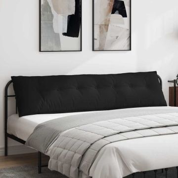 Cuscino per Schiena Nero 200 x 50 cm Tessuto in Microfibra