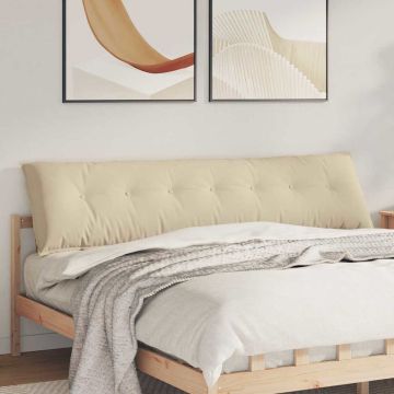 Cuscino per Schiena Crema 200 x 50 cm Tessuto in Microfibra