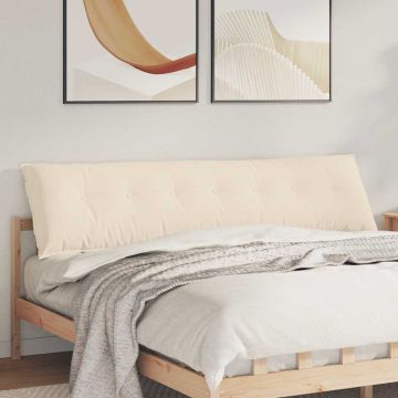 Cuscino per Schiena Beige 200 x 50 cm Tessuto in Microfibra