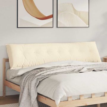 Cuscino per Schiena Crema 200 x 50 cm Tessuto in Cords