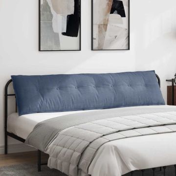 Cuscino per Schiena Blu 200 x 50 cm Tessuto in Cords