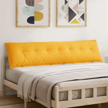 Cuscino per Schiena Giallo Chiaro 200 x 50 cm Tessuto in Cords