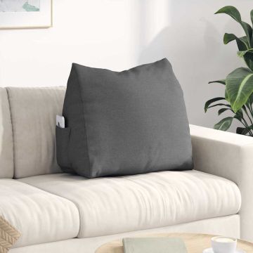 Cuscino per Schiena Grigio scuro 60 x 20 x 50 cm Tessuto