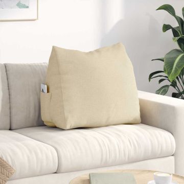 Cuscino per Schiena Crema 60 x 20 x 50 cm Tessuto