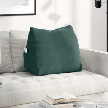 Cuscino per Schiena Verde Scuro 60 x 20 x 50 cm