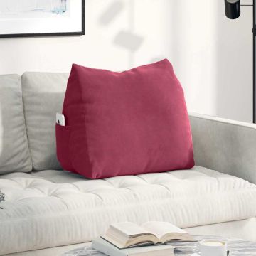 Cuscino per Schiena Rosso Vino 60 x 20 x 50 cm Tessuto in Cords