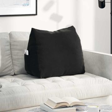 Cuscino per Schiena Nero 60 x 20 x 50 cm Tessuto in Cords
