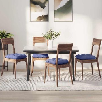 Cuscini per Seduta 4 pz Tessuto Blu jeans 40 x 40 x 12 cm