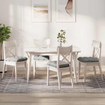 Cuscini per Seduta 4 pz Tessuto in Microfibra Grigio Chiaro