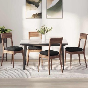 Cuscini per Seduta 4 pz Tessuto in Microfibra Nero 40 x 40 cm