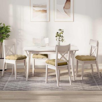 Cuscini per Seduta 4 pz Tessuto in Cords Grigio Verde