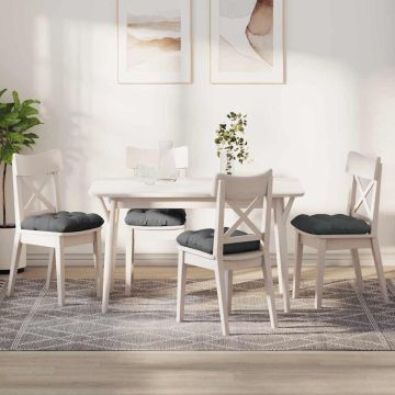Cuscini per Seduta 4 pz Tessuto Grigio Scuro 45 x 45 x 12 cm
