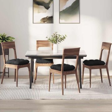 Cuscini per Seduta 4 pz Tessuto Nero 45 x 45 x 12 cm