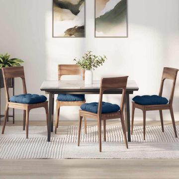 Cuscini per Seduta 4 pz Tessuto Blu 45 x 45 x 12 cm