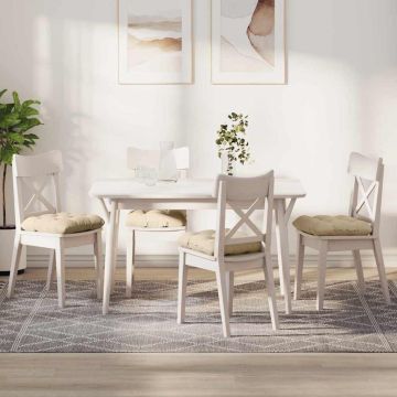 Cuscini per Seduta 4 pz Tessuto in Microfibra Crema 45 x 45 cm